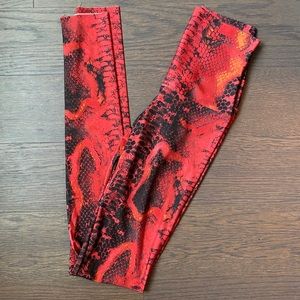 Emily Hsu High waisted legging red snake python